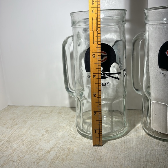 Vintage Set of 3 "Chicago Bears" Beer Mugs / Fisher Peanut Jars - Picture 2 of 9